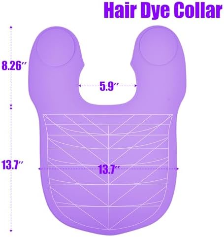 Hair Dye Collar, Salon Hairdressing Hair Cutting Cape, Styling and Hair Cutting Salon Supplies, Waterproof Silicone Neck Guard, Perfect for Home and Professional Hair Coloring (Purple) - Image 6