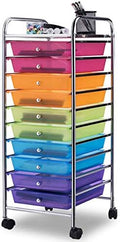 Giantex 10 Drawer Rolling Storage Cart Scrapbook Paper Office School Organizer (Multicolor) by Giantex