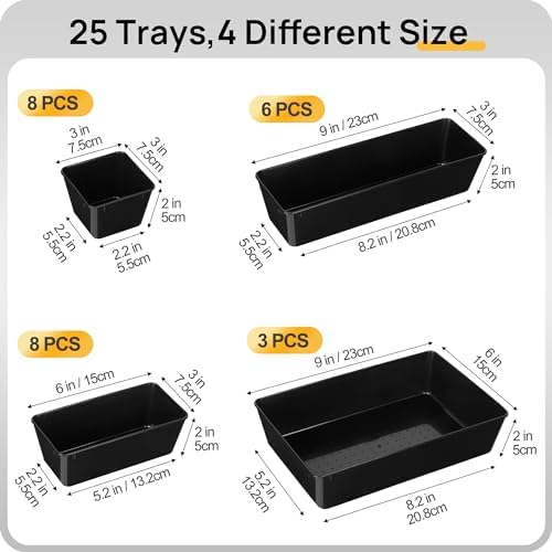Vtopmart 25 Pack Plastic Drawer Organizers with Non-slip Rubber Pads - Image 7