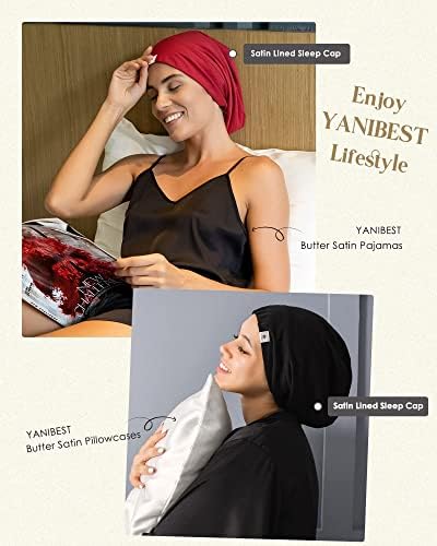 YANIBEST Slouchy Beanie Hat Satin Lined Sleep Cap Chemo Headwear Caps - Image 5