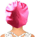 Kids Satin Bonnet Sleep Cap for Natural Hair, Double-Layers Comfortable Hair Bonnet, Wide Elastic Band Night Sleep Hat for Baby/Toddler/Child/Teens (Rose Red) by senthair