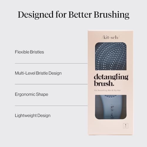 Kitsch Detangler Brush – Gentle Curly Hair Brush All Hair Types - Haze Blue - Image 3