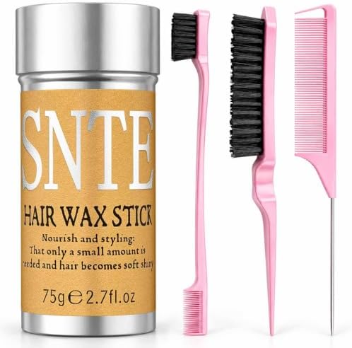 Hair Wax Stick & Slick Back Hair Brush – Frizz Control for Women & Kids, Non-Greasy & No Residue – Smooths Flyaways, Creates Sleek Ponytails & Buns – Styling Accessories & Teen Girl Gifts Trendy Stuff by SamnyteSNTE