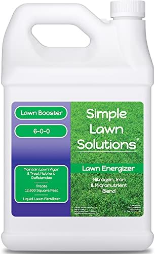 Commercial Grade Lawn Energizer - Grass Fertilizer Booster with Nitrogen, Iron, Micronutrients - Liquid Turf Spray Concentrated Fertilizer- Any Grass Type - Simple Lawn Solutions (1 Gallon) by SimpleLawnSolutions