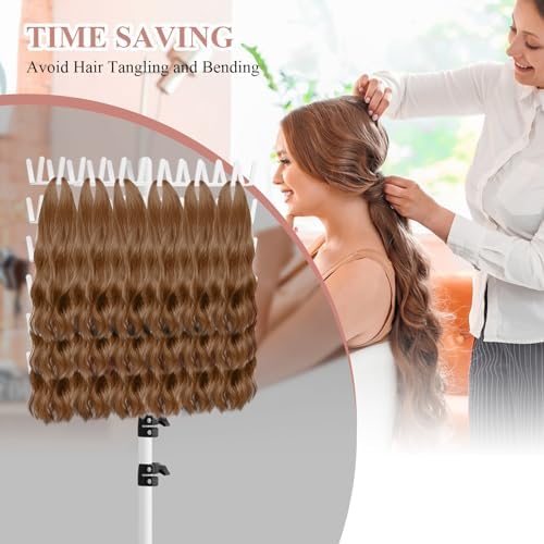 JANMPASK Braiding Hair Rack Height Adjustable 144 Pegs Braiding Rack Hair Extension Holder with Hair Braid Tools,Easy to Assemble - Image 6