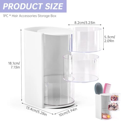 3-Layer Hair Accessories Organizer with Hair Brush Holder - Image 2