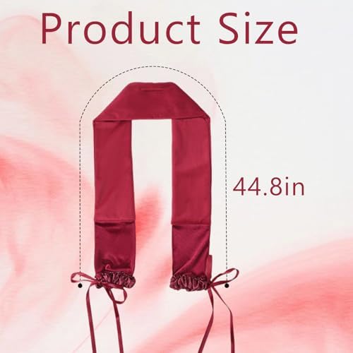 Curling Tie New Hair Curlers to Sleep in, Heatless Curls Overnight Headband, Soft Ribbon Wrap for Long Hair, Perfect Natural Curls Bouncy Curls Hairstyle Hair Suitable for All Hairs Types(Red) - Image 2