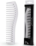 Janeke Wave Comb – Wide Tooth Detangling Comb for Wet & Curly Hair – Heat-Resistant, Anti-Static, Gentle on Scalp – Made in Italy Professional Hair Tool (Silver) by Janeke
