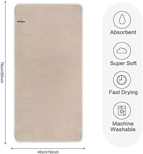 KinHwa Bathroom Hand Towels, Microfiber Face Towels, 16x30 Inch, 2 Pack - Image 2