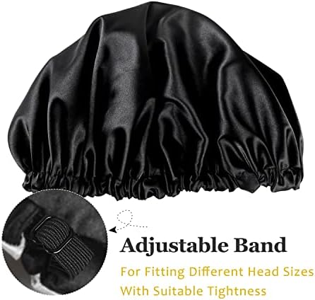 YANIBEST Baby Satin Bonnet Sleep Cap - Double Layer Reversible Adjustable Silky Satin Cap for Infant Toddler(0-6 Months,Black) - Image 6