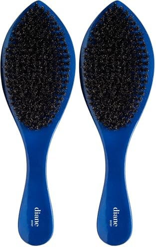Diane Prestige 100% Medium Boar Bristle Curved Oval Wave Brush, D1727 (Pack of 2) by Diane