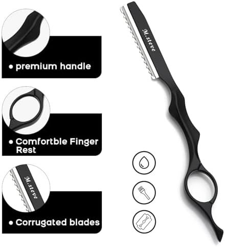 Hair Razors For Cutting Hair 6.89", Styling Thinning Razor - Black - Image 3