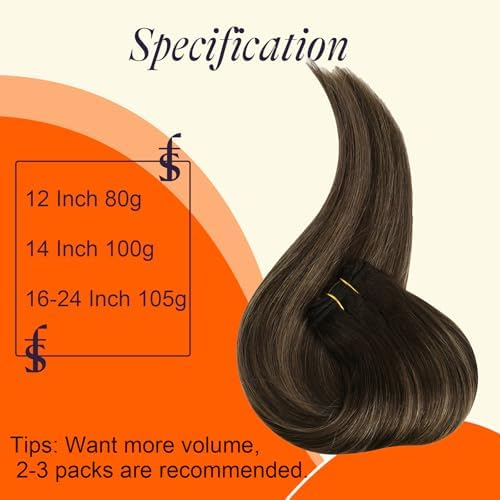 Full Shine Balayage Weft Hair Extensions Human Hair 24 Inch 105g - Image 4