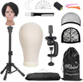 Klvied Desktop Wig Stand Set, Adjustable 15.4- 22.4 in by Klvied