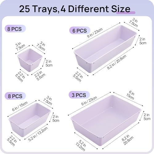 Vtopmart 25 Pack Plastic Drawer Organizers with Anti-slip Rubber Pads - Image 2