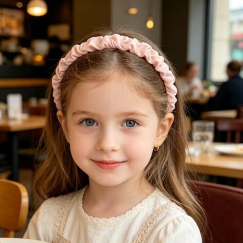 7 Pcs Headbands for Women Girls, Non Slip Cute Pearl Floral Padded Vintage Wide Fashion Multi-style Headbands for Girls (Pink A) - Image 7