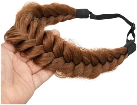 Synthetic Hair Braided Headband Classic Wide Strands Wedding Disorderly Fluffy Braids Wig Band Women Beauty Accessory - Image 3
