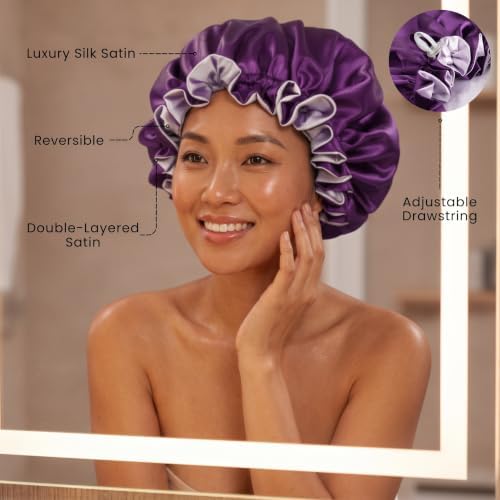Silk Satin Hair Bonnet for Sleeping Reversible - Image 3