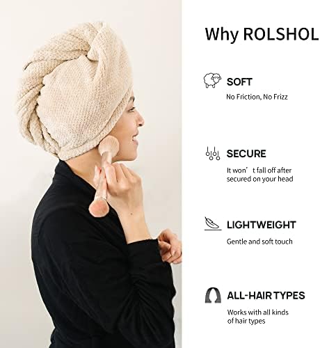 ROLSHOL 4 Pack Extra Large Microfiber Hair Towel Wraps for Women - Image 3