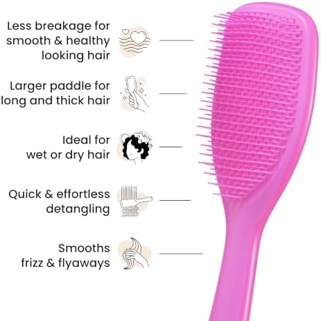 Tangle Teezer Large Ultimate Detangler Brush, Straight to Wavy, Runway Pink - Image 4