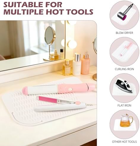 Silicone Heat Resistant Mat for Hair Tools, 11" x 7.5", White - Image 6