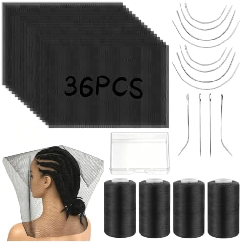 36Pcs Hair Net for Sew in Weave Kit 16 Black Weaving Nets for Sew in by Unknown