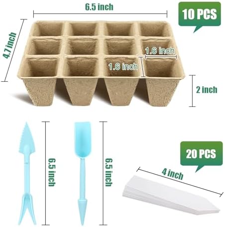 120 Cells Biodegradable Seedling Starter Trays,10 Pack Plant Starter Kit - Image 2