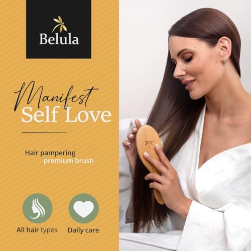 Belula Boar Bristle Hair Brush for Women and Men, Detangle Any Type of Hair - Image 2