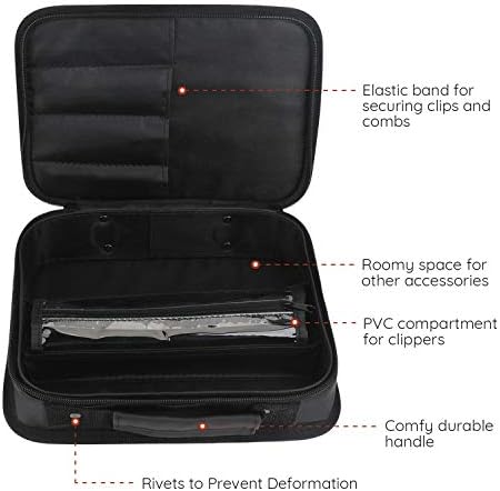Segbeauty Barber Carrying Case, Stylist Tool Storage Bag for Clippers Scissor Clips Trimmer Grooming Kit, Hair Styling Accessories Organizer, Portable Travel Professional Hair Salon Equipment - Image 4
