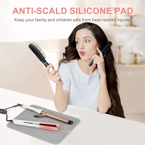 Suafrnut Oversize Silicone Heat Resistant Mat for Hair Tools(14.2" x 11") - Image 2