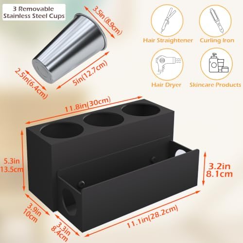 Matte Black Countertop Hair Tool Organizer - Image 4
