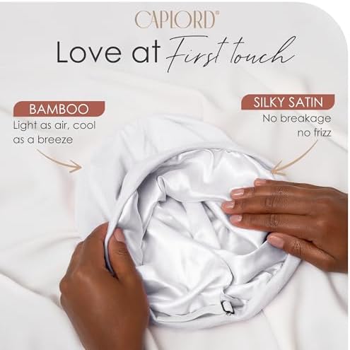 Silk Satin Hair Bonnet for Sleeping - Black Women & Men's Sleep Cap - Image 2