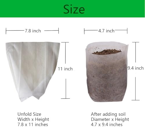 gardtree 3/4 Gallon 100PCS 7.8×11 Inch Fabric Plant Grow Bags - Non-Woven Tall Nursery Pots for Fig Cuttings, Potatoes, Herb Root Aeration Indoor/Outdoor | Easy Transplant, Space Saving - Image 2