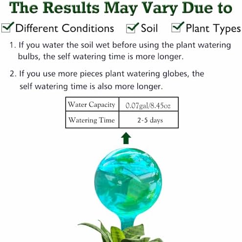 Plant Self Watering Globes, Large 12pcs Flower Automatic Watering Bulbs, Plastic Plant Flower Self Watering Devices, Garden Self Watering Planter Insert for Daily Vocation Watering, Forgetful Gardener - Image 5