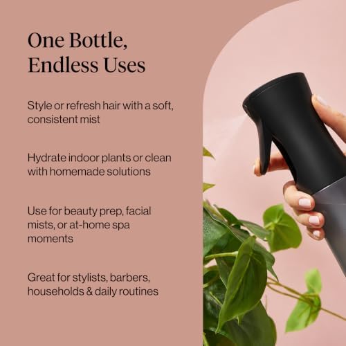 Kitsch Large Continuous Spray Bottle for Hair – Black,180ml - Image 6