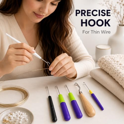Nalexmi Crochet Hooks for Hair, Latch Hook Crochet Needle Set for Braiding, Locs, Dreadlocks and Passion Twist Extensions, with Tail Comb and Duckbill Hair Clips, Pink Styling Kit - Image 4