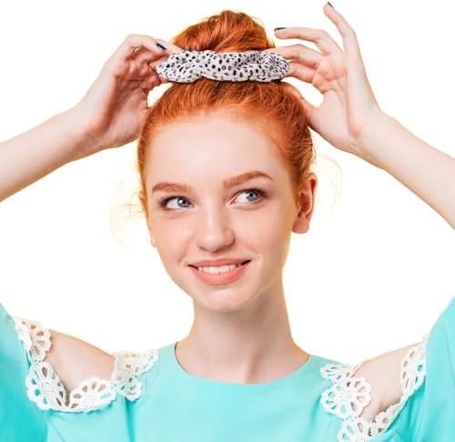 Hair Towel Scrunchies 4-Piece Microfiber Oversized Dry Polka Dots - Image 5