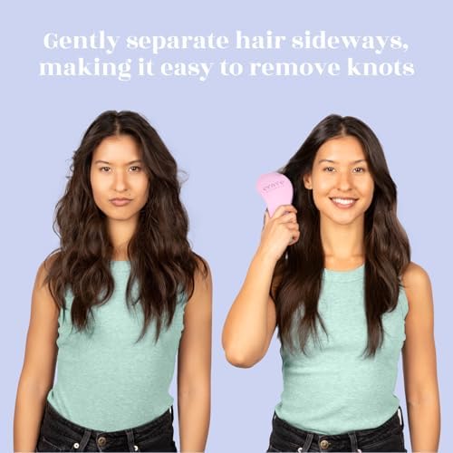 Crave Naturals Glide Thru Detangling Brush For Natural, Curly, Straight, Wet or Dry Hair - Gentle Detangler Brush Styling Tool for Adults, Kids, Toddlers and Little Girls - 8.4x3.4", Pink - Image 2