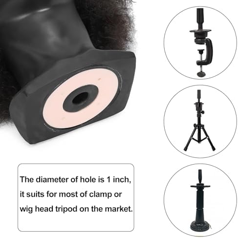 10'' Training Head with 100% Human Hair Mannequin Head Cosmetology Afro Hair Manikin Head for Practice Styling Braiding - Image 4