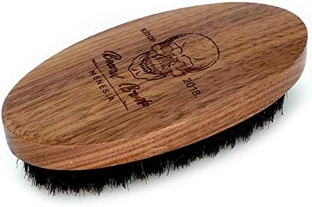 Walnut Wood Boar Bristle Beard Brush for Men by menesia
