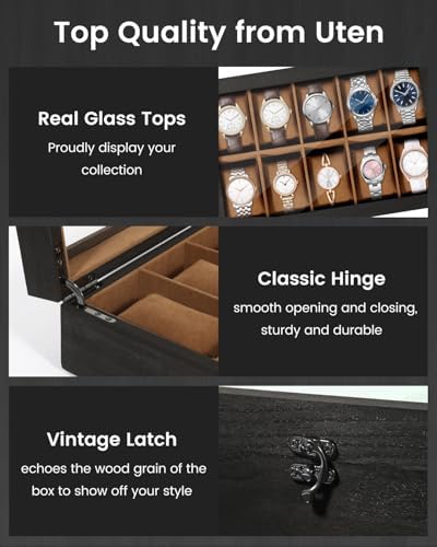Uten 10 Slot Watch Case with Glass Display, Gift Idea - Image 3
