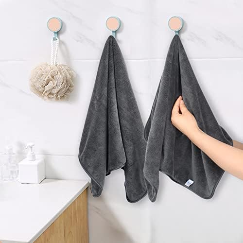 KinHwa Gray Bathroom Hand Towels, Microfiber Face Towels, 16x30 Inch - Image 5