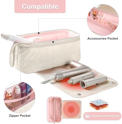 Leuded Hair Tools Travel Bag with Heat Resistant Mat for Shark Airwrap - Image 3