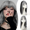VAVANGA Hair Topper Clip-in Bangs Grey to Black Color 14" by VAVANGAHAIREXTENSION