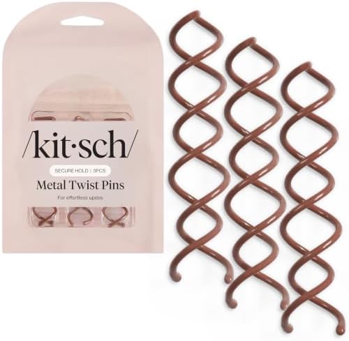 Kitsch Spiral Bobby Pins - Hair Accessories For Women - Brown, 3pcs by Kitsch