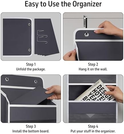 TYMENSH Over the Door Organizer for Bedroom Bathroom Pantry, 5 Shelf Gray - Image 5