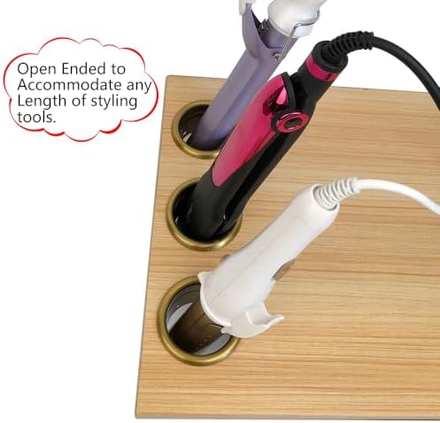 Salon Hair Styling Station Curling Hot Iron Appliance Tube Package Salon Station Organizer Holder Iron Tube 3pcs Package 2inch Stainless Steel Gold Color - Image 5