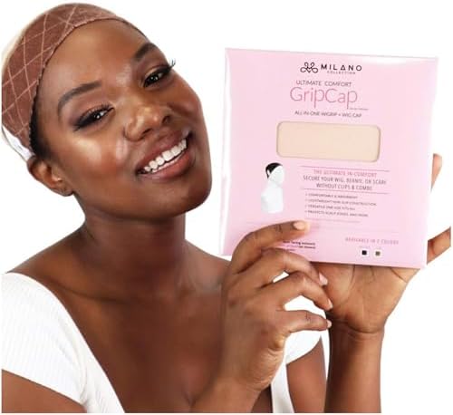 MILANO COLLECTION Ultimate Comfort GripCap, All-In-One Under Wig Cap for Women, Comfort Anti Slip Wig Band With Adjustable Closure, Nude, 1 Pack by MILANOCOLLECTION