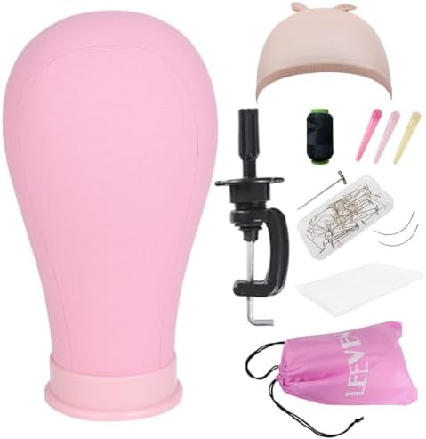 Leeven Pink Poly Canvas Head for Wigs Professional Mannequin Head 22 Inch by Leeven
