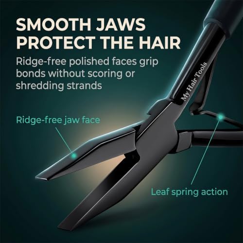 My Hair Tools Tape In Extension Pliers Smooth Jaw Sealing Tool, Black - Image 2